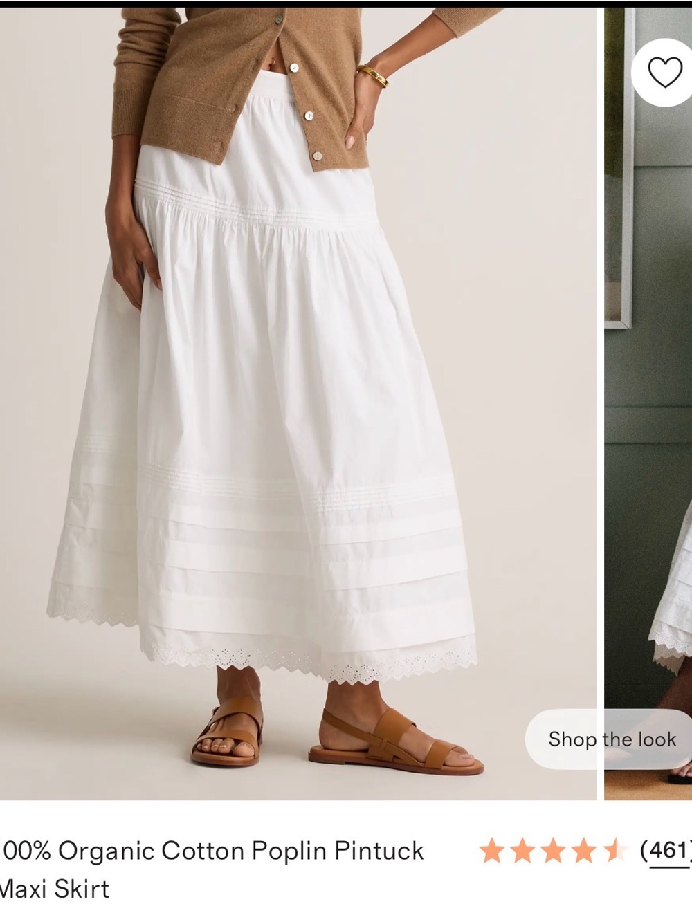 Quince White Organic Cotton Poplin Maxi Skirt